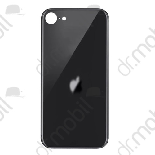 Akkufedél Apple iPhone SE (2020) hátlap fekete (nagy lyukú kamera kivágással)